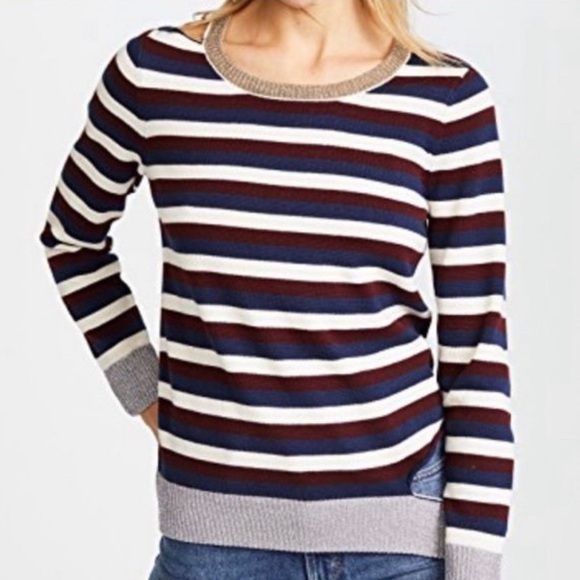 Chaser deconstructed stripes sweater with metallic trim - Picture 1 of 8